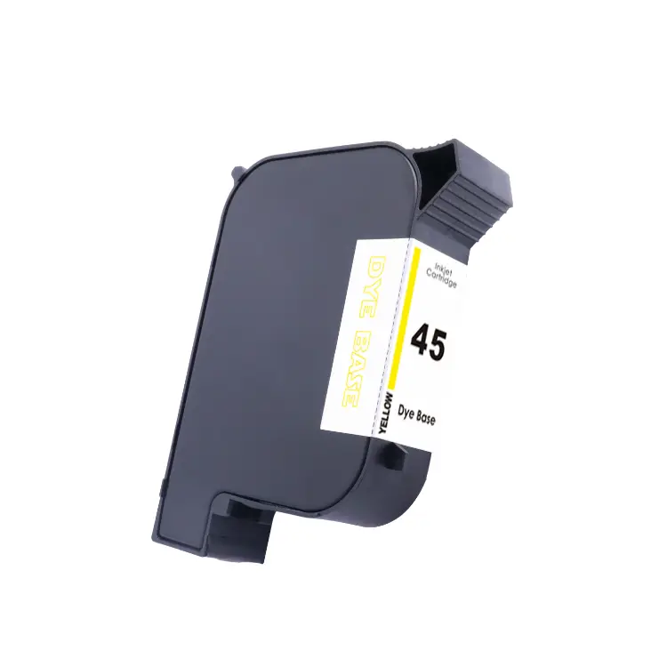 compatible water based dye yellow inkjet cartridge for carton coding