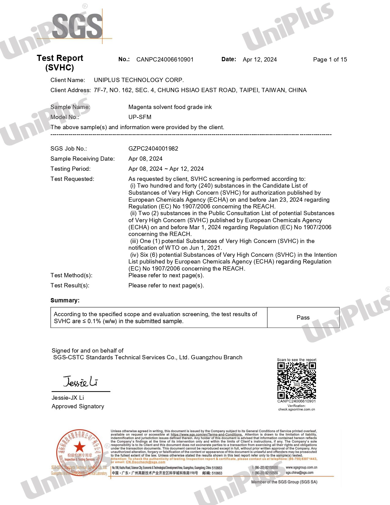 uniplus-sgs-solvent-red-food-grade-ink